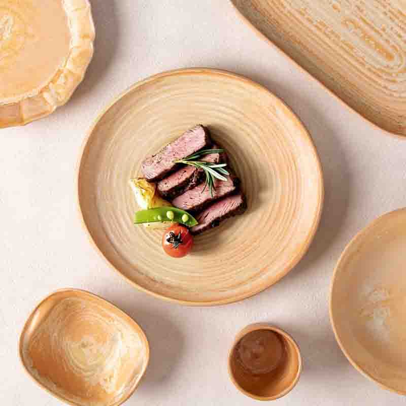 Hotel Dinnerware Set 호텔 식사를 위한 스테인리스 스틸 수저가 포함된 도자기 디너 플레이트
