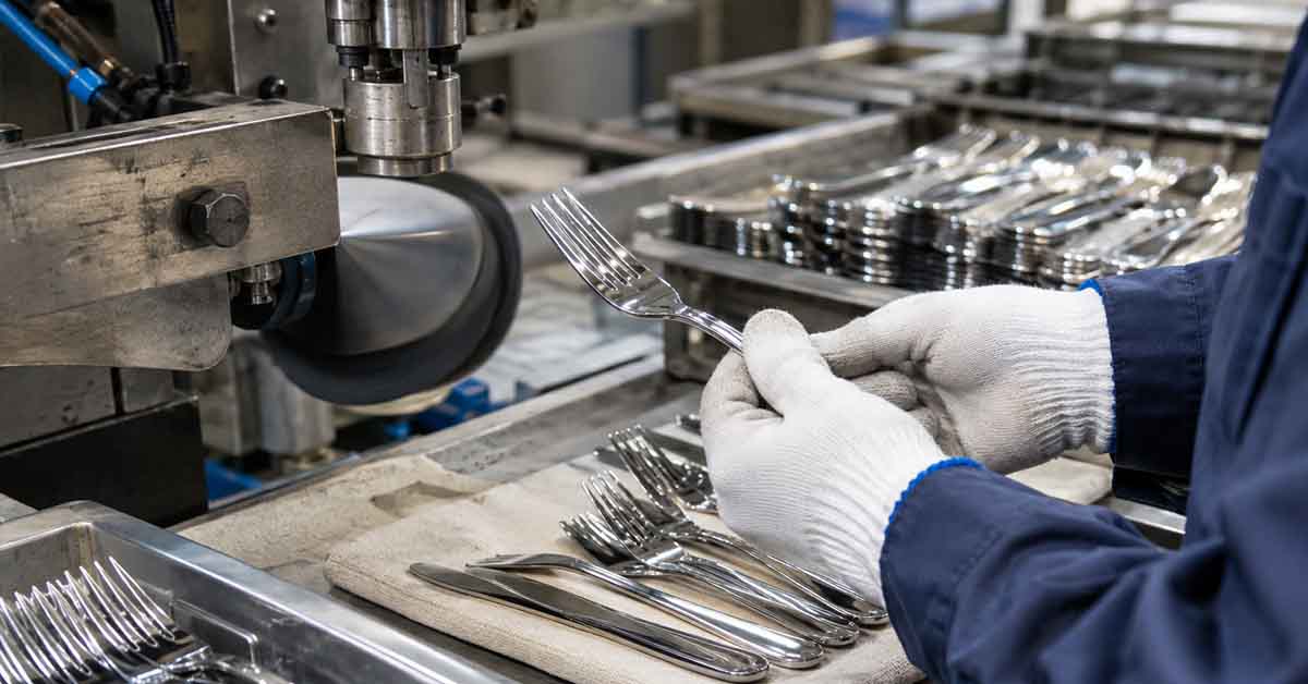 Stainless Steel Cutlery Factory 스테인레스 스틸 칼 붙이 공장