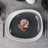 도자기 식기류 Eestaurant Terr Swirl Marks 회색 매트 흰색 불규칙한 사각형 접시 