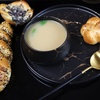 아침 식사 대리석 그릇 저녁 식사 세트 검은 대리석 그릇 세라믹 그릇