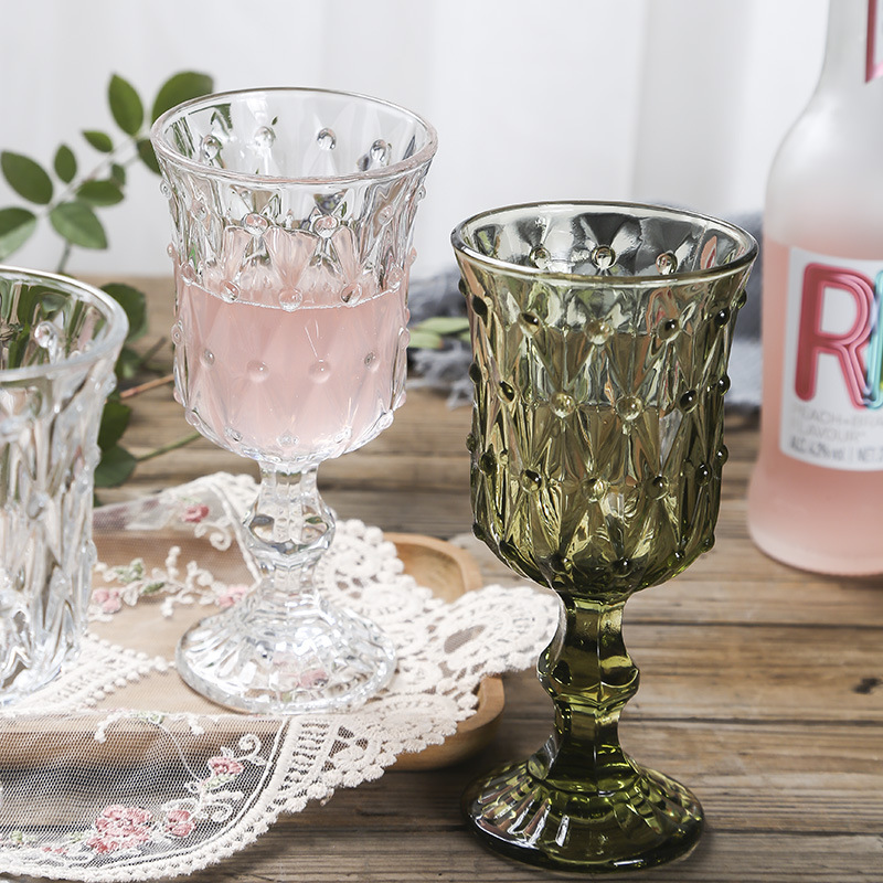 와인용 바 글라스 레스토랑 가정용 선물 세트 7.5온스 화이트 그린 컬러 받침