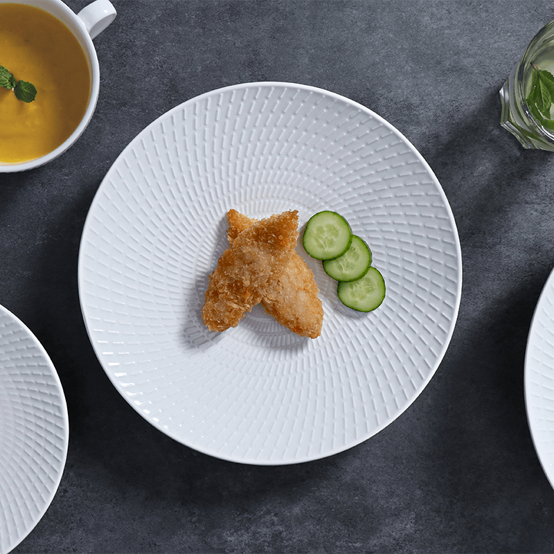 광저우 호텔 공급자 백색 큰 접시 대중음식점을 위한 세라믹 당 판 주문 백색 사기그릇 판을 식사하는 정밀한