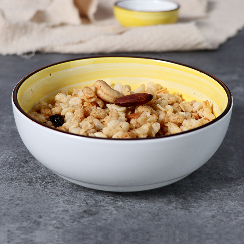 호텔 식사를 위해 놓이는 사기그릇 저녁식사 세트 황색에 의하여 주문을 받아서 만들어지는 식기 세라믹 판