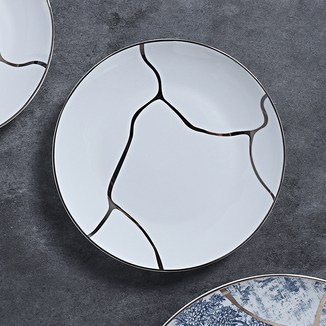 블루 앤 화이트 본차이나 디너 세트 호텔 공급업체