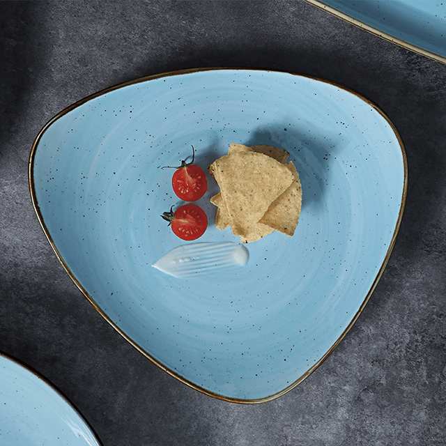 사기그릇 서빙 접시 Rollin 도자기 원형 접시 스테이크 접시 레스토랑