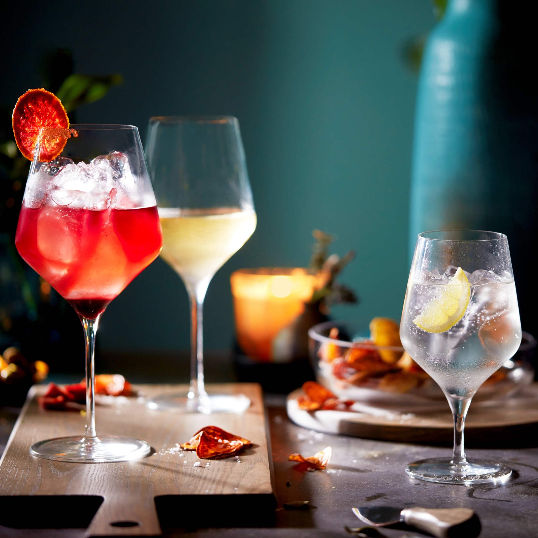 16온스 무연 환대 술잔 각진 그릇 와인 잔