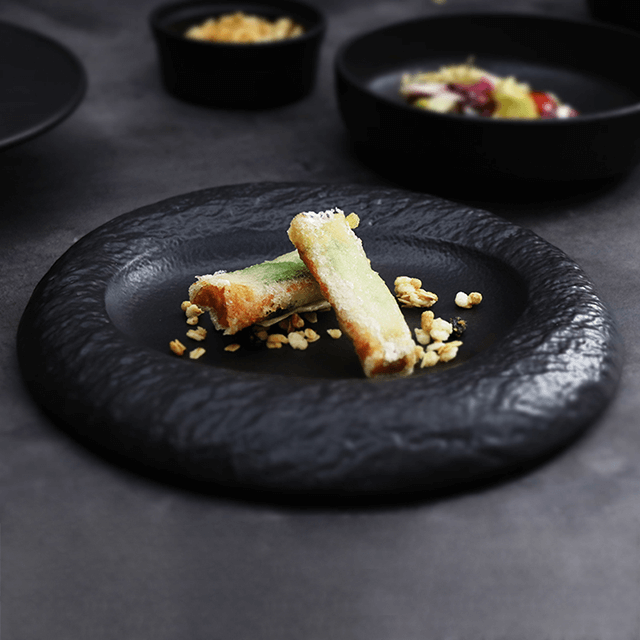 블랙 매트 식기류 일식 레스토랑 앙트레 플레이트 블랙 플레이트 세트 식기류