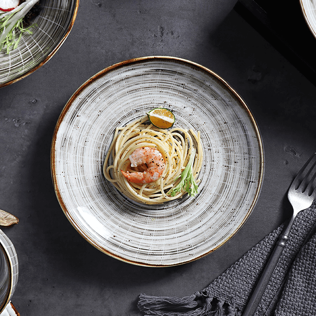 아마존을 위한 대중음식점 최고 사기그릇 판을 위한 둥근 25Cm 사기그릇 판 