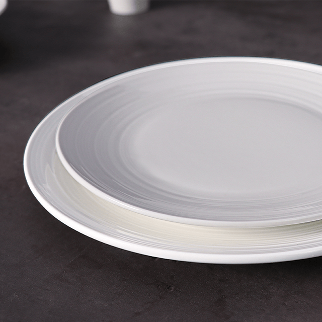 주방 호텔 식기 화이트 웨이브 디너 세트 및 플레이트